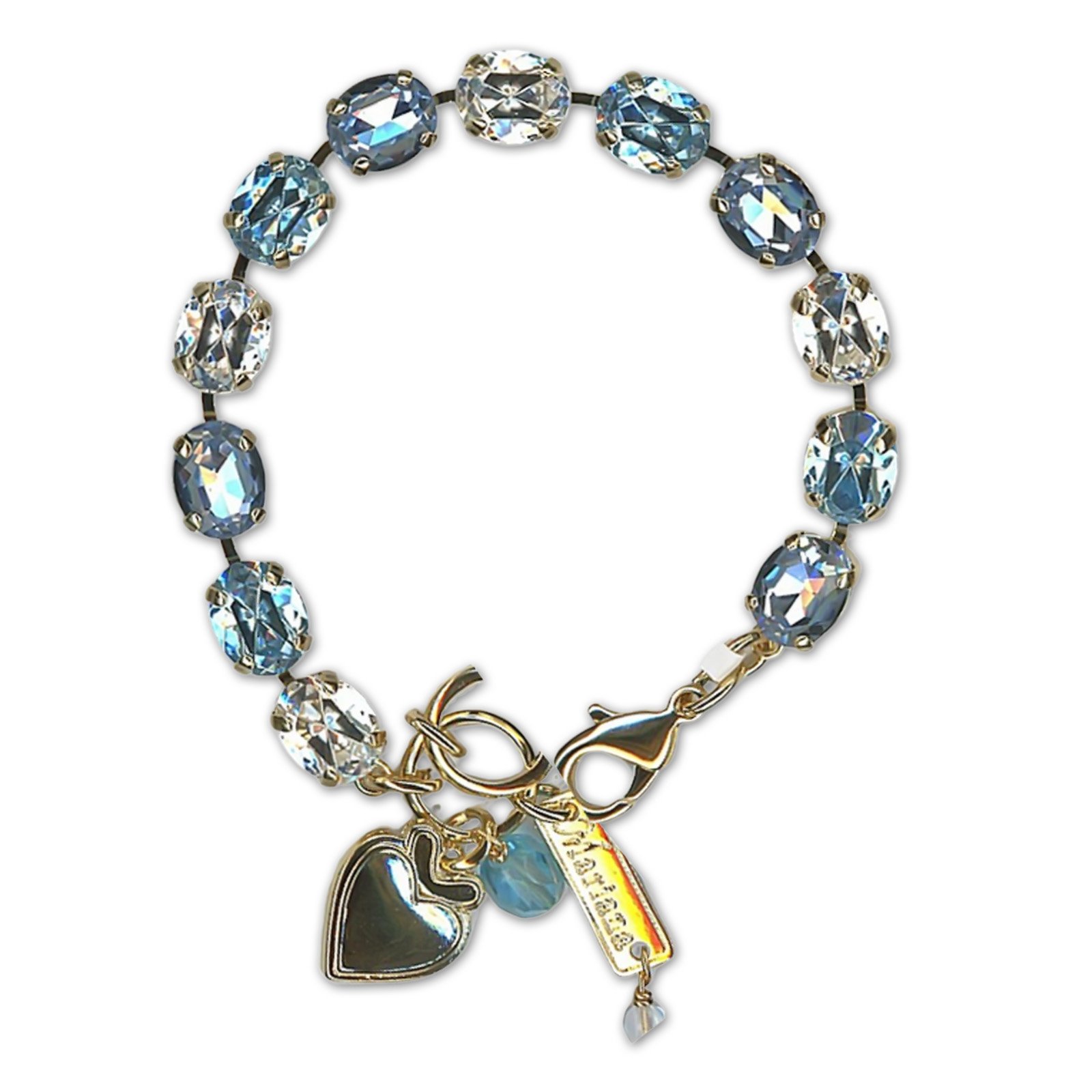 B-4416-1-5002-YG (3) Bracelet by Mariana Gorgeous Aquamarine and Moonlight Swarovski Crystals - Image 1