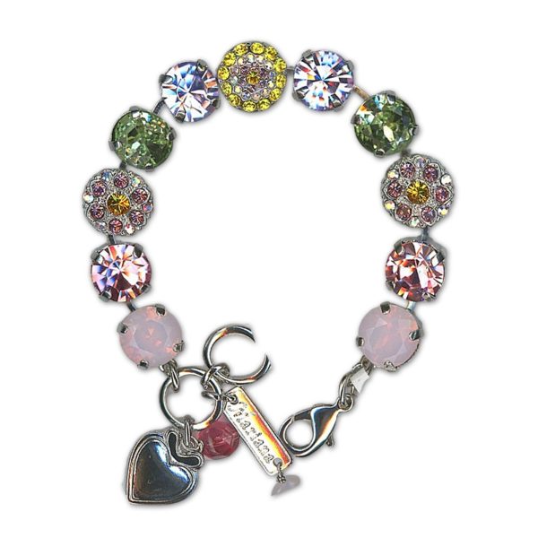 Bracelet by Mariana Woman Beautiful Rose and Peridot Swarovski Crystals