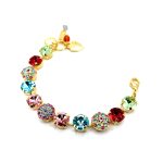 Bracelet by Mariana Woman Charming Rose and Turquoise Swarovski Crystals