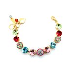 Bracelet by Mariana Woman Charming Rose and Turquoise Swarovski Crystals - Image 2