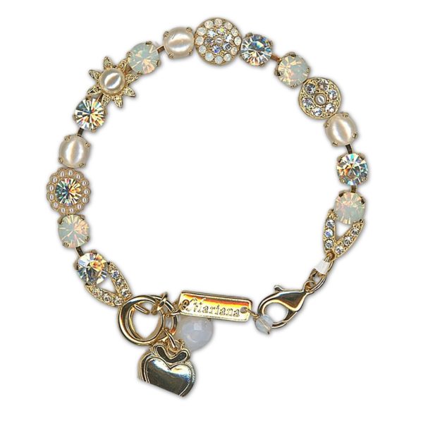 Bracelet by Mariana Woman Timeless Pearl and Clear Swarovski Crystals