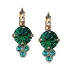 Earrings By Mariana Woman Adorable Emerald and Blue Zircon Swarovski Crystals