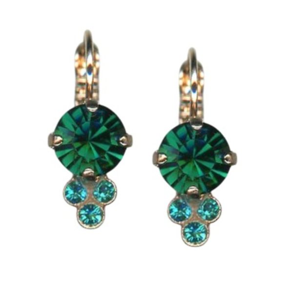 Earrings By Mariana Woman Adorable Emerald and Blue Zircon Swarovski Crystals