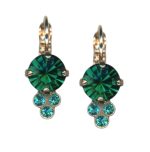 Earrings By Mariana Woman Adorable Emerald and Blue Zircon Swarovski Crystals - Image 2