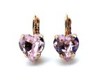 Earrings By Mariana Woman Beautiful Heart Shape Light Rose Swarovski Crystals