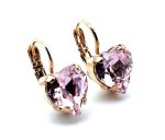 Earrings By Mariana Woman Beautiful Heart Shape Light Rose Swarovski Crystals - Image 3
