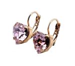 Earrings By Mariana Woman Beautiful Heart Shape Light Rose Swarovski Crystals - Image 2
