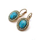 Earrings By Mariana Woman Stylish Turquoise Mineral and Chrysolite Swarovski Crystals - Image 2