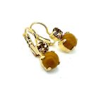 Earrings By Mariana Woman Classy Jasper Mineral and Topaz Swarovski Crystals - YG - Image 3
