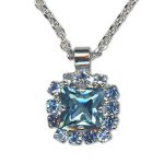 Necklace Pendant by Mariana Woman Charming Aquamarine and Sapphire Swarovski Crystals