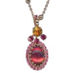 Necklace Pendant by Mariana Woman Sophisticated Astral Pink and Raspberry Swarovski Crystals - Image 3