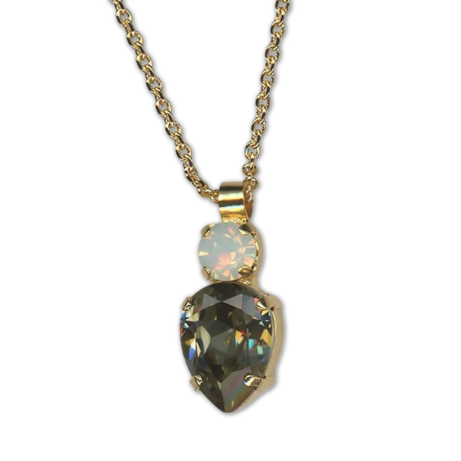 N-5030-60-234215-YG (1) Necklace Pendant by Mariana Woman Elegant Black Diamond and Opal Swarovski Crystals - Image 1