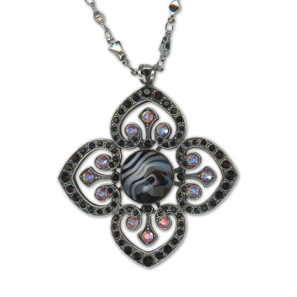 Necklace Pendant by Mariana Woman Exquisite Jet and AB Swarovski Crystals