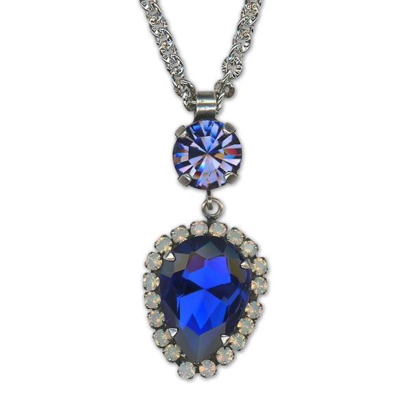 Necklace Pendant by Mariana Woman Glamorous Royal Blue and Purple Swarovski Crystals