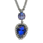 Necklace Pendant by Mariana Woman Glamorous Royal Blue and Purple Swarovski Crystals - Image 2