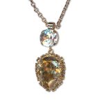 Necklace Pendant by Mariana Woman Luxurious Golden and Moonlight Swarovski Crystals - Image 3