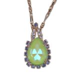 Necklace Pendant by Mariana Woman Ethereal Peridot and Violet Swarovski Crystals