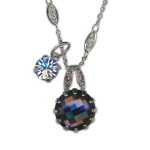 Necklace Pendant by Mariana Woman Faceted Amethyst and Vitral Light Swarovski Crystals - Image 2