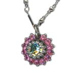 Necklace Pendant by Mariana Woman Lovely Rose and Clear Swarovski Crystals