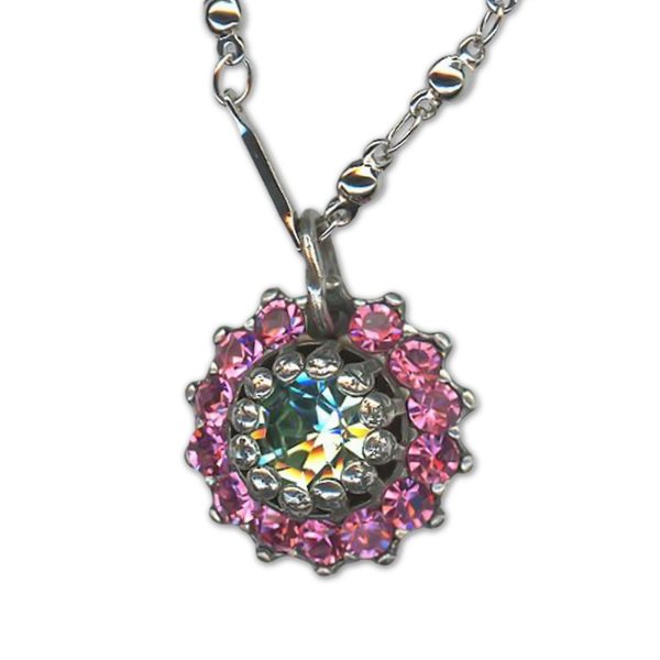 Necklace Pendant by Mariana Woman Lovely Rose and Clear Swarovski Crystals
