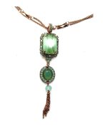 Necklace Pendant By Mariana Classic Pacific Opal and Peridot Swarovski Crystals