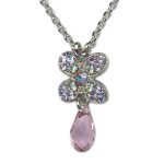 Necklace Pendant by Mariana Woman Adorable Rose and Violet Swarovski Crystals