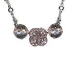 Necklace Pendant by Mariana Woman Lovely Pearl and Rose Swarovski Crystals