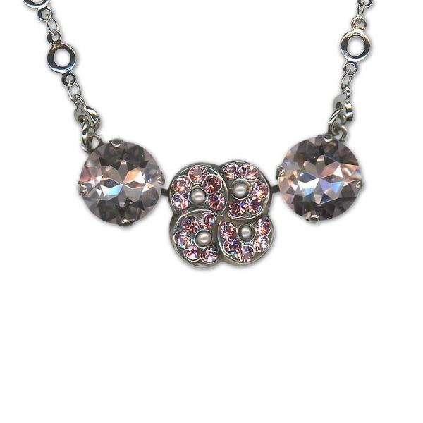 Necklace Pendant by Mariana Woman Lovely Pearl and Rose Swarovski Crystals