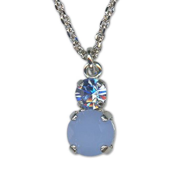 Necklace Pendant by Mariana Woman Dainty Sapphire and Opal Swarovski Crystals