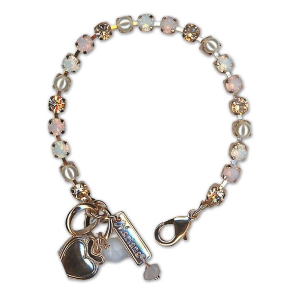 Bracelet by Mariana Woman Lovely Pearl and Rose Swarovski Crystals