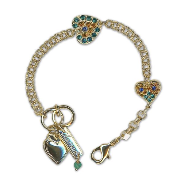 Bracelet by Mariana Woman Heart Encrusted Topaz and Zircon Swarovski Crystals