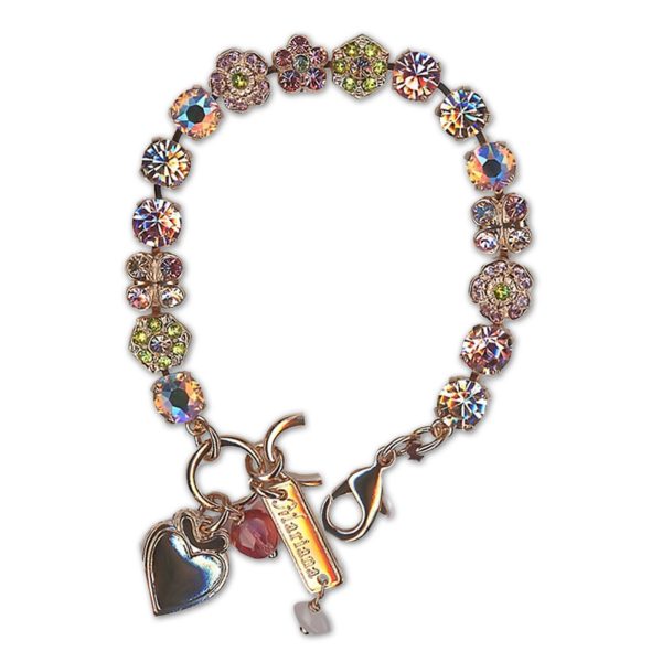 Bracelet by Mariana Woman Floral Rose and Chrysolite Swarovski Crystals