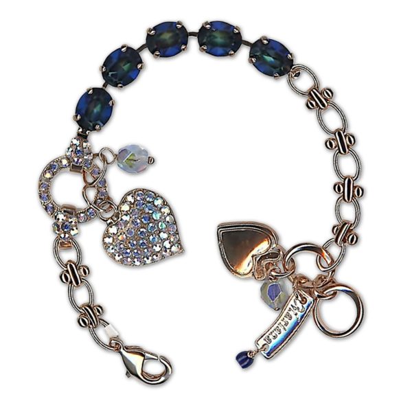 Bracelet by Mariana Woman Glitzy AB and Heliotrope Swarovski Crystals
