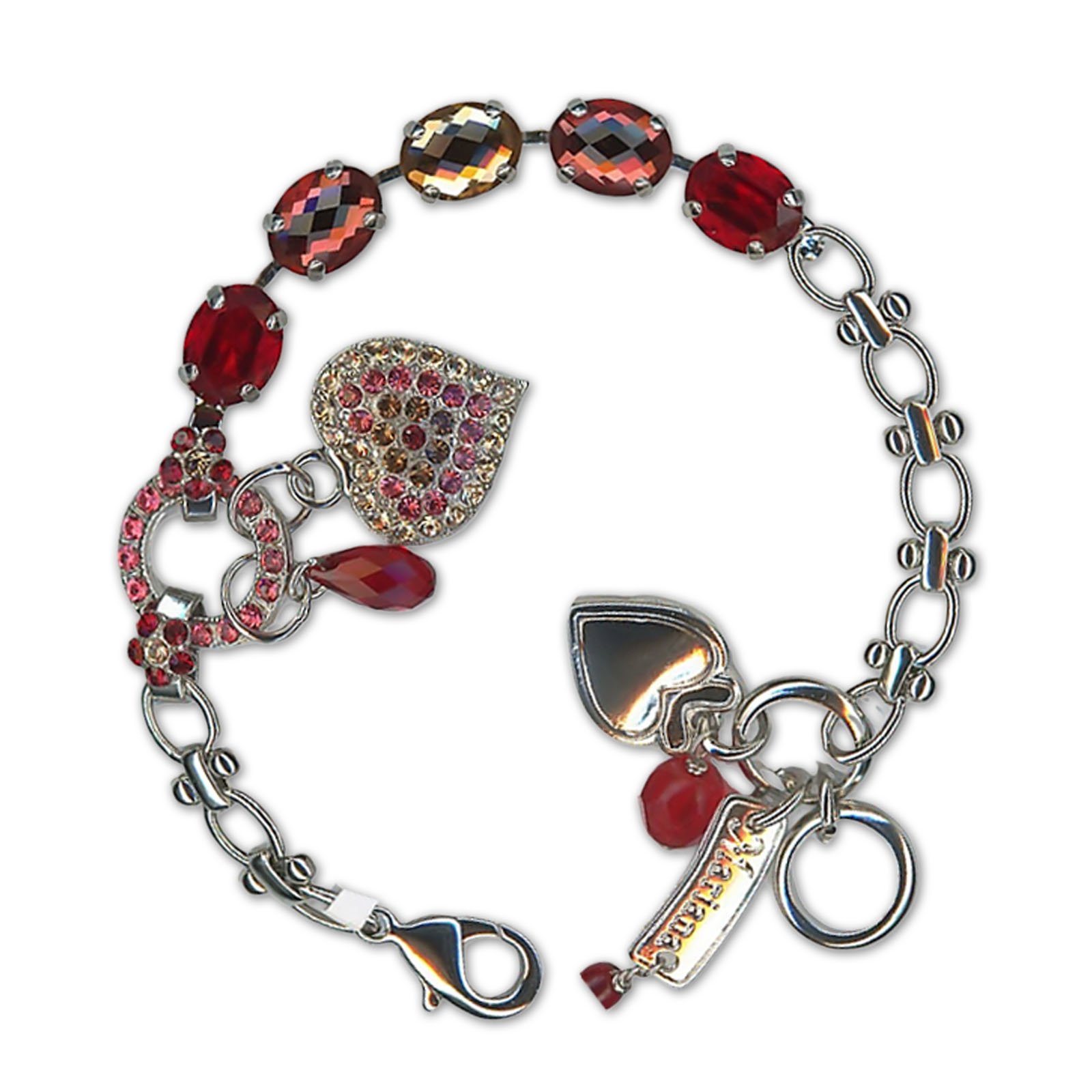 B-4019-8-5008-RO (1) Bracelet by Mariana Woman Elegant Siam and Burgundy Swarovski Crystals - Image 1