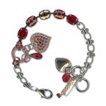Bracelet by Mariana Woman Elegant Siam and Burgundy Swarovski Crystals - Image 3