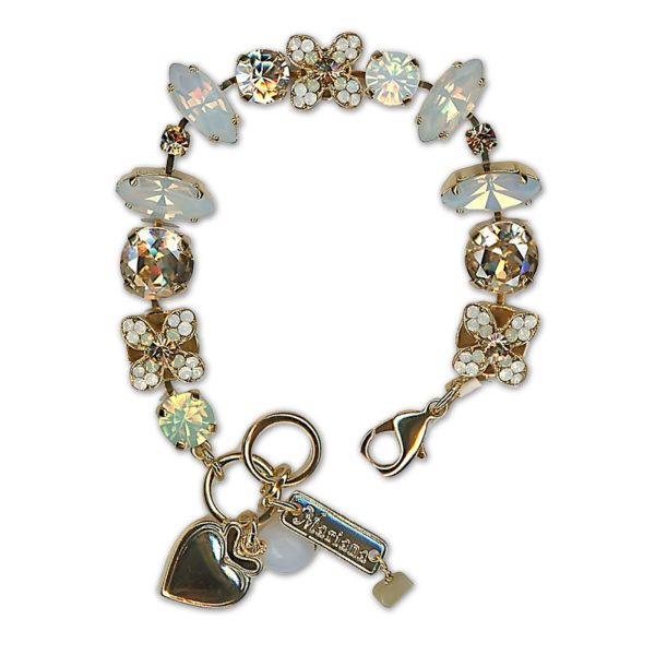 Bracelet by Mariana Woman Timeless Opal and Golden Swarovski Crystals