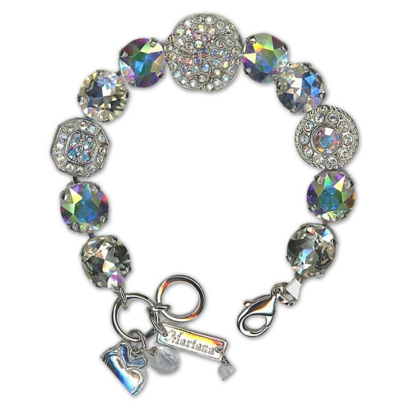 Bracelet by Mariana Woman Glitzy AB and Moonlight Swarovski Crystals