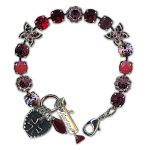 Bracelet by Mariana Woman Stunning Burgundy and Siam Swarovski Crystals