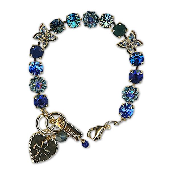 Bracelet by Mariana Woman Gorgeous Sapphire and Blue Zircon Swarovski Crystals