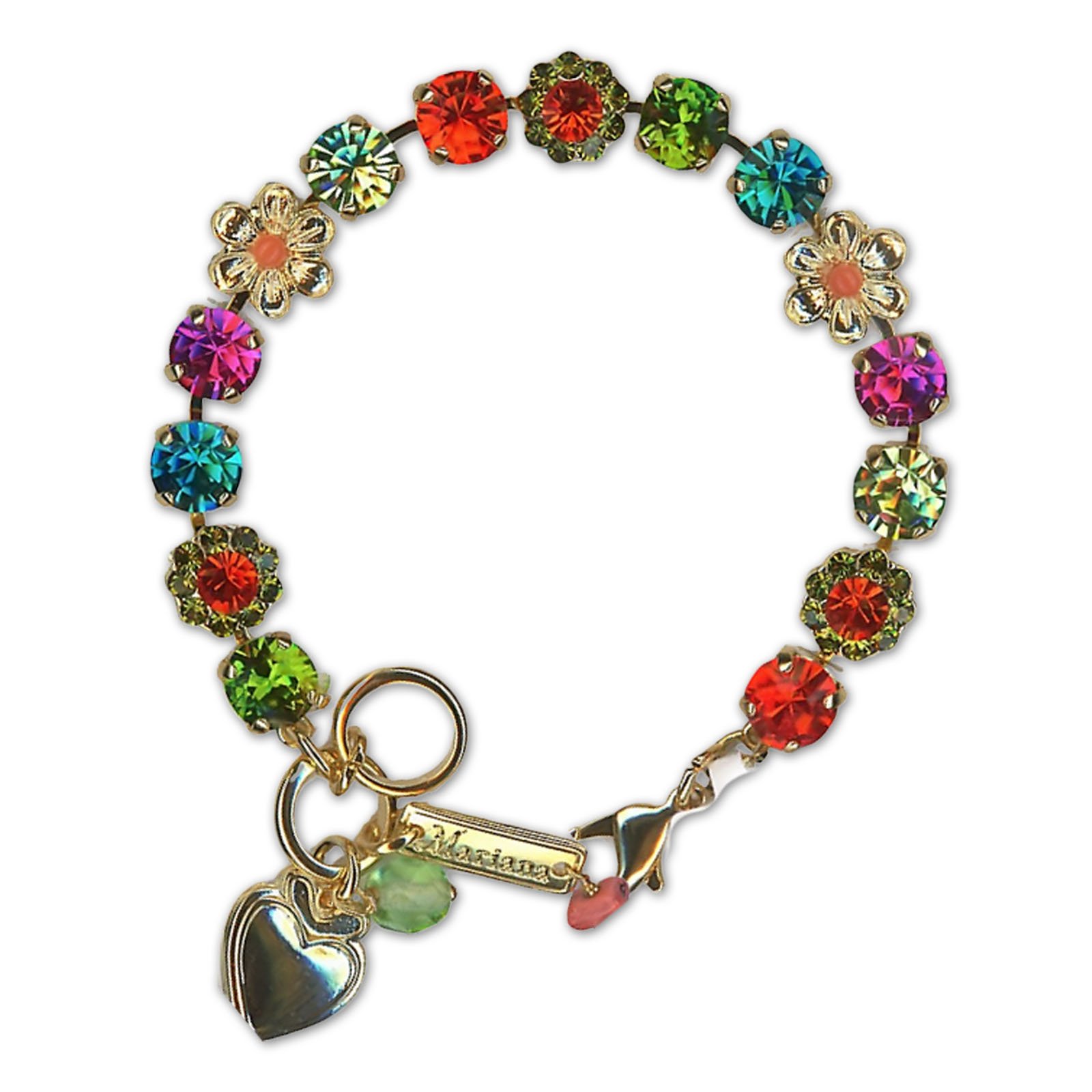 B-4068-4-1311-YG (1) Bracelet by Mariana Woman Sassy Multi Colored Swarovski Crystals - Image 1