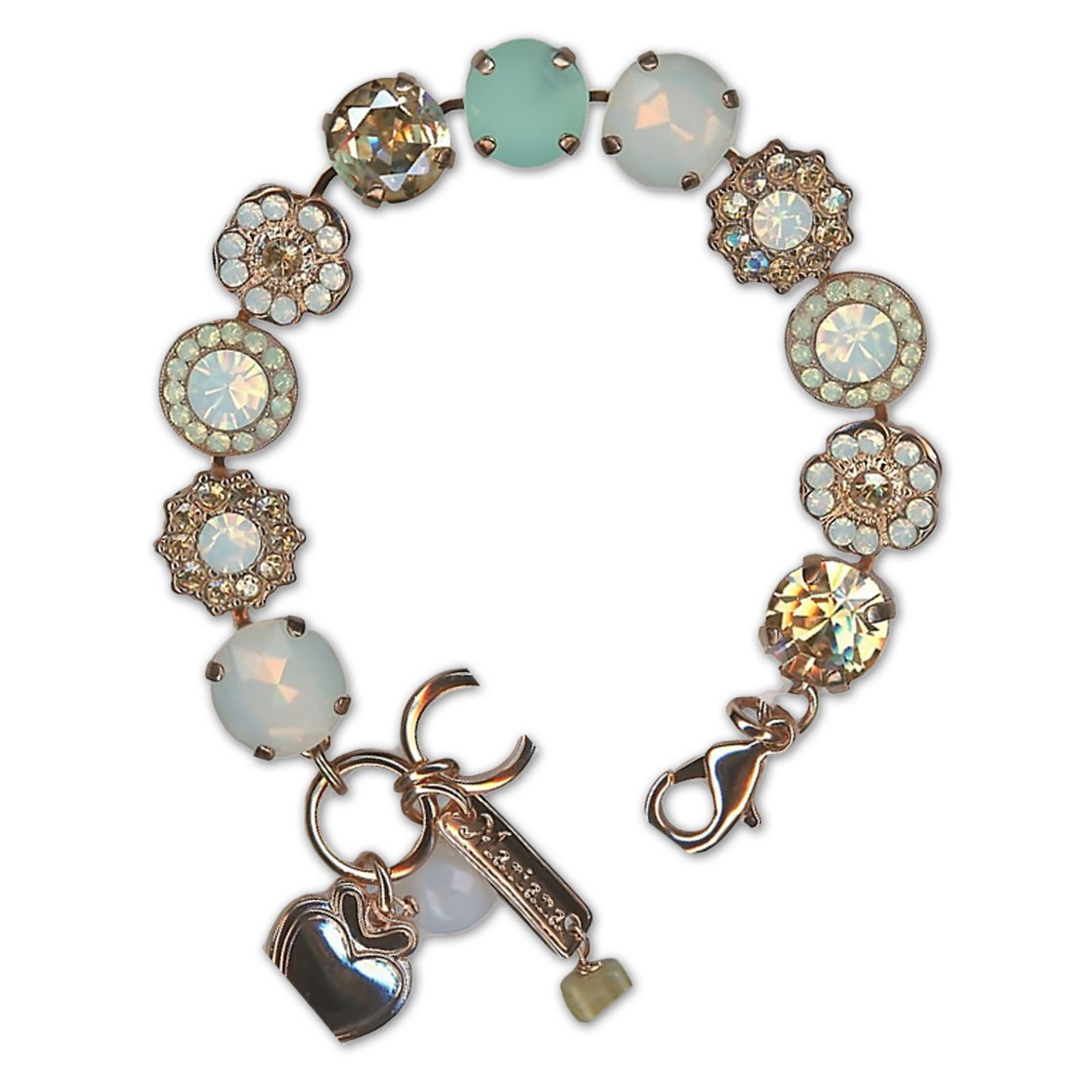 B-4084-5017-RG (1) Bracelet by Mariana Woman Elegant Golden and Opal Swarovski Crystals - Image 1