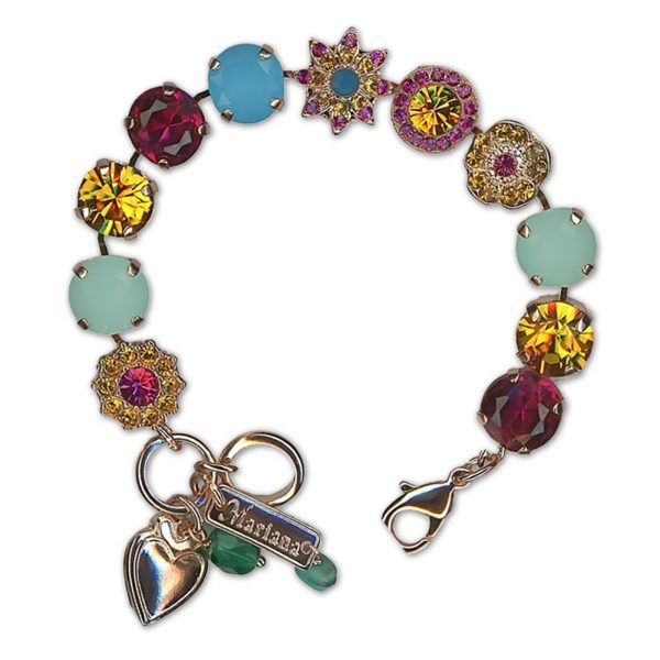 Bracelet by Mariana Woman Glamorous Topaz and Fuchsia Swarovski Crystals