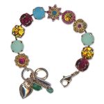 Bracelet by Mariana Woman Glamorous Topaz and Fuchsia Swarovski Crystals - Image 3