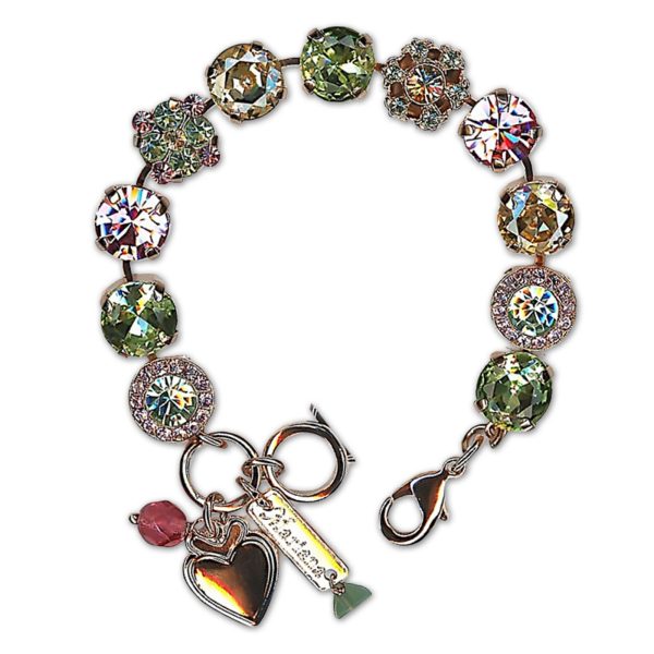 Bracelet by Mariana Woman Sophisticated Rose and Chrysolite Swarovski Crystals