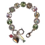 Bracelet by Mariana Woman Sophisticated Rose and Chrysolite Swarovski Crystals - Image 2