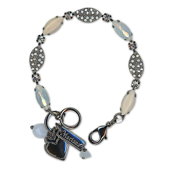 Bracelet by Mariana Woman Exquisite White Turquoise Mineral and Opal Swarovski Crystals