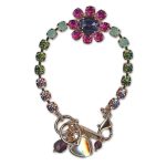 Bracelet by Mariana Woman Stunning Fuchsia and Tanzanite Swarovski Crystals