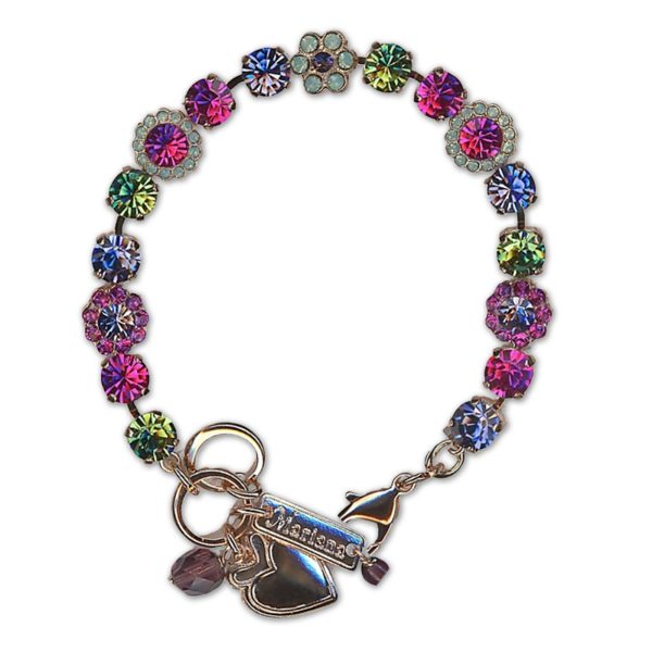 Bracelet by Mariana Woman Lovely Fuchsia and Peridot Swarovski Crystals