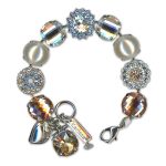 Bracelet by Mariana Woman Elegant Pearl and Golden Swarovski Crystal - Image 3