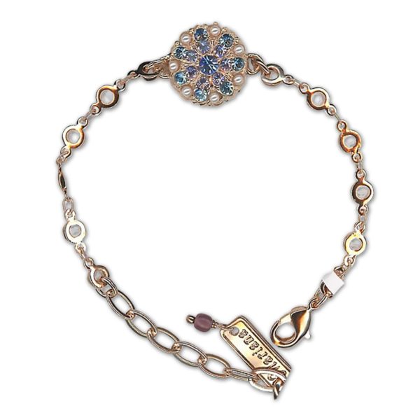 Bracelet by Mariana Woman Gorgeous Pearl and Blue Swarovski Crystals